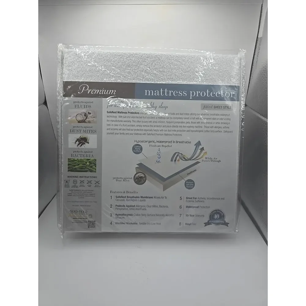SafeRest Twin Size Premium‎ Hypoallergenic Waterproof Mattress Protector